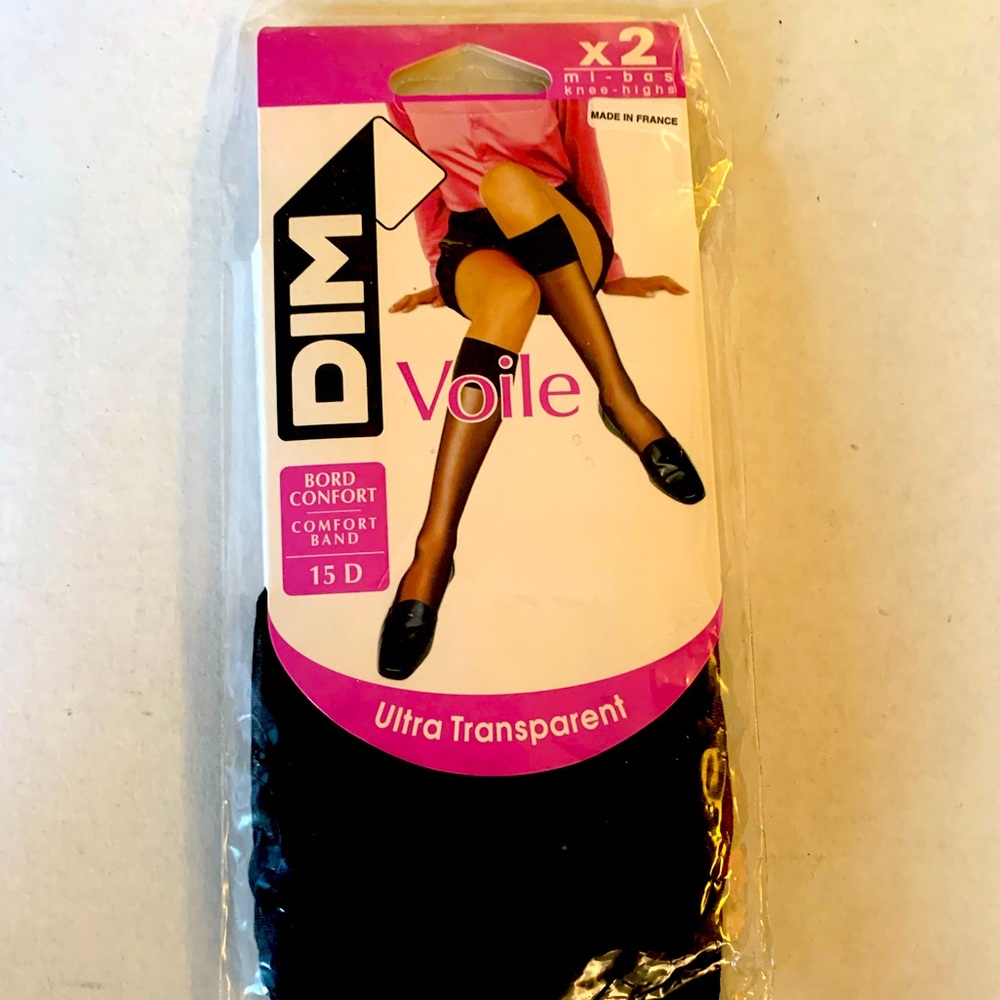 DIM 15 Den ultra transparant black knee-highs pack of 2 pairs